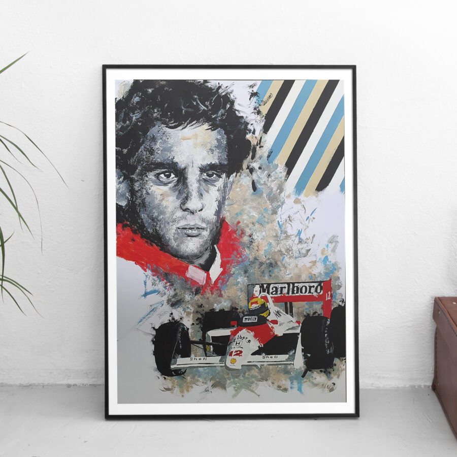 Ayrton Senna - Limited Edition Print. McLaren F1 Poster, Formula One poster, Formula 1 wall art, Motor Racing Gift, Artwork gifts from the Ayrton Senna store collection.