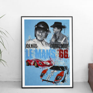 Le Mans 66 - Limited Edition Print. Ford GT40 Print, Ken Miles wall art, Carroll Shelby gift, Ferrari 330 artwork, Le Mans poster Vintage by Ian Salmon Art