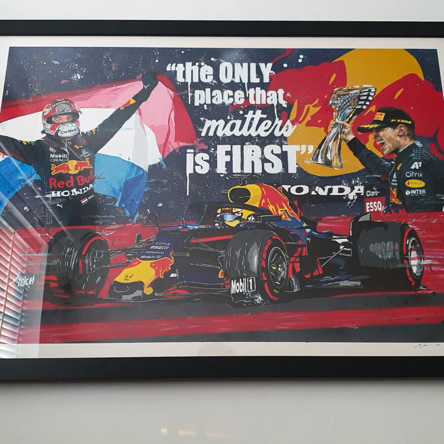 Max Verstappen Red Bull F1 - Limited Edition Print. Formula One Racing, Motorsport wall art, F1 artwork gift, Car poster decor from the Sports Car Racing Fine Art Originals store collection.