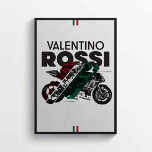 Valentino Rossi Moto GP Motorcycle Poster, Motorbike Print, VR46, Italian GP from the MotoGP Memorabilia store collection.