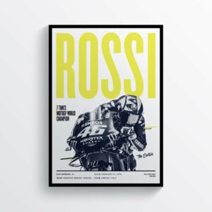 Valentino Rossi 2019 MotoGP Rider Print Sports Car Racing Art by Pit Lane Prints