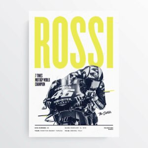 Valentino Rossi 2019 MotoGP Rider Print Sports Car Racing Posters & Prints by Pit Lane Prints