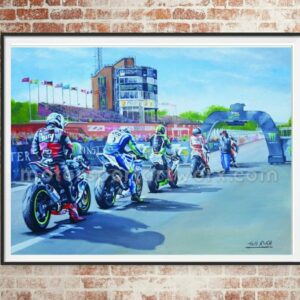 Isle of Man TT limited edition art print by Jeff Rush Motorcycle racing poster road racing poster TT poster gifts for bikers from the MotoGP Memorabilia store collection.