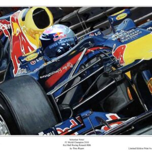 Sebastian Vettel Red Bull Limited Edition F1 Art Print from the Red Bull Racing store collection.