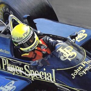 Ayrton Senna Lotus Renault Turbo 97T 1985 Limited Edition Fine Art Print from the Ayrton Senna store collection.