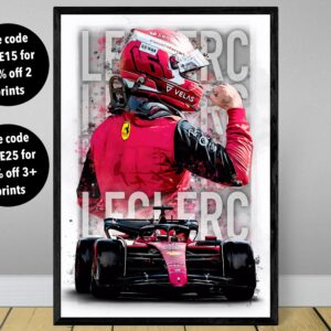 Leclerc Ferrari F1 2022 F1 75 art poster print, Formula 1 poster, Charles Leclerc poster, Ferrari Poster, Formula 1 gift, Ferrari F1 poster by JVSDigitalArt