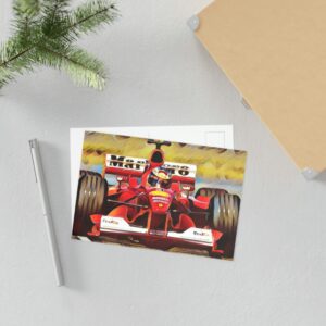 Ferrari F1 Classic Car Fan Art - Postcards Sports Car Racing Birthday Cards by F1FanArt