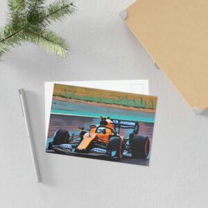 Lando Norris F1 Fan Car Art - Postcards Sports Car Racing Birthday Cards by F1FanArt