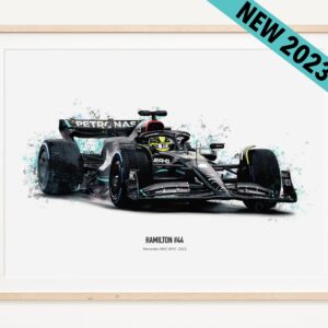 2023 Hamilton Mercedes F1 W14 art poster print, Formula 1 poster, Lewis Hamilton poster, Mercedes Poster Formula 1 gift car poster F1 poster 2 Lewis Hamilton by JVSDigitalArt