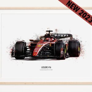 2023 Leclerc Ferrari F1 SF-23 art poster print, Formula 1 poster, Charles Leclerc poster, Ferrari Poster, Formula 1 gift, Ferrari F1 poster by JVSDigitalArt