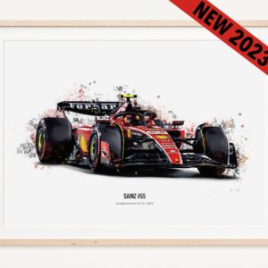 2023 Sainz Ferrari SF-23 F1 art poster print, Formula 1 poster, Carlos Sainz poster, Ferrari Poster, Formula 1 gift, Formula one, F1 poster by JVSDigitalArt