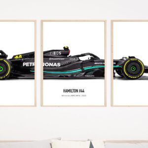 Set of 3 2023 Mercedes W14 F1 poster print, Formula 1 poster, Lewis Hamilton poster, George Russell Mercedes F1 Poster Formula 1 gift from the Lewis Hamilton store collection.