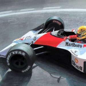 Ayrton Senna McLaren Monaco 1990 Ltd. Edition Art Print from an original painting from the Ayrton Senna store collection.