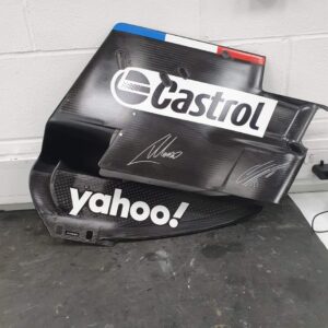 Alpine F1 Left hand rear wing endplate signed by Fernando Alonso and Esteban Ocon from the GPBox store.