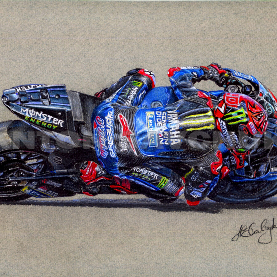 Fabio Quartararo MotoGP World Champion, Original Drawing from the MotoGP Memorabilia store collection.