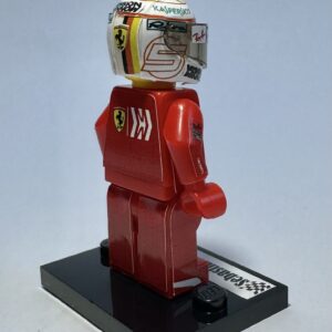 Sebastian Vettel Ferrari F1 driver formula 1 F1 grand prix pilota figura Super suit and super helmet in minifigure from the Sports Car Racing Race Suits store collection.