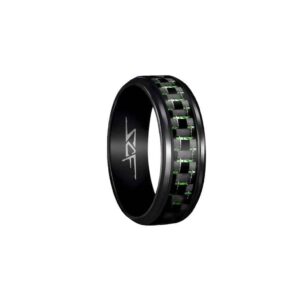 Real Green Laced Carbon Fiber Ring (BLACK) ●SLATE● from the Sports Car Racing Clothing store collection.