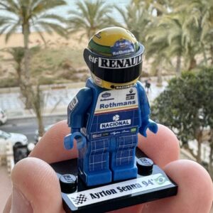 Ayrton Senna Williams F1 formula 1 F1 grand prix pilota figura driver Super suit and super helmet in minifigure from the Sports Car Racing Race Gloves store collection.