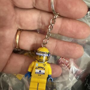 Ayrton Senna KEY RING lotus 99t F1 formula 1 F1 grand prix pilota figura driver Super suit and super helmet in minifigure from the Sports Car Racing Race Gloves store collection.