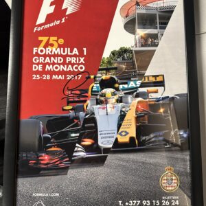 2017 Monaco GP Signed Poster by Lewis Hamilton Sports Car Racing Art by Austin