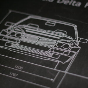 Lancia Delta HF Integrale Evoluzione Poster Sports Car Racing Blueprints by Pit Box Art