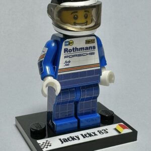 Jaky icky Winner Le Mans Porsche 962 1983 formula 1 24h Le Mans grand prix pilota driver minifigure from the Sports Car Racing Race Suits store collection.