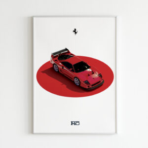 Ferrari F40 Minimalistic Poster by Astro Prints