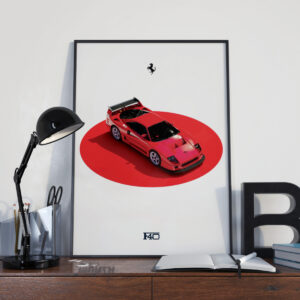 Ferrari F40 Minimalistic Poster by Astro Prints