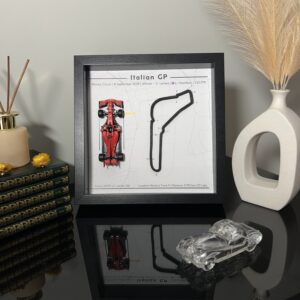 2019 Italian GP - Charles Leclerc - Ferrari Formula 1 Race Track Wall Art by Print Expansion - F1 Memory Frames