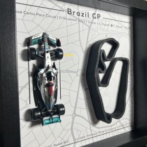 2022 Brazil GP - George Russell - Mercedes Formula 1 Race Car Wall Art by Print Expansion - F1 Memory Frames