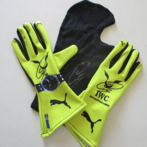 LEWIS HAMILTON SIGNED REPL. GLOVES & BALACLAVA CERTIFIED WITH PHOTO from the Sports Car Racing Apparel store collection.