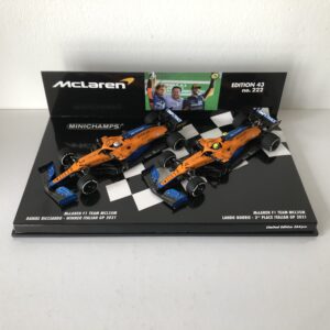 2021 Daniel Ricciardo & Lando Norris | McLaren F1 Team MCL35M | Minichamps Resin 1:43 | Italian GP from the Sports Car Racing Flags store collection.