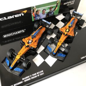 2021 Daniel Ricciardo & Lando Norris | McLaren F1 Team MCL35M | Minichamps Resin 1:43 | Italian GP from the F1 Car Parts store collection.