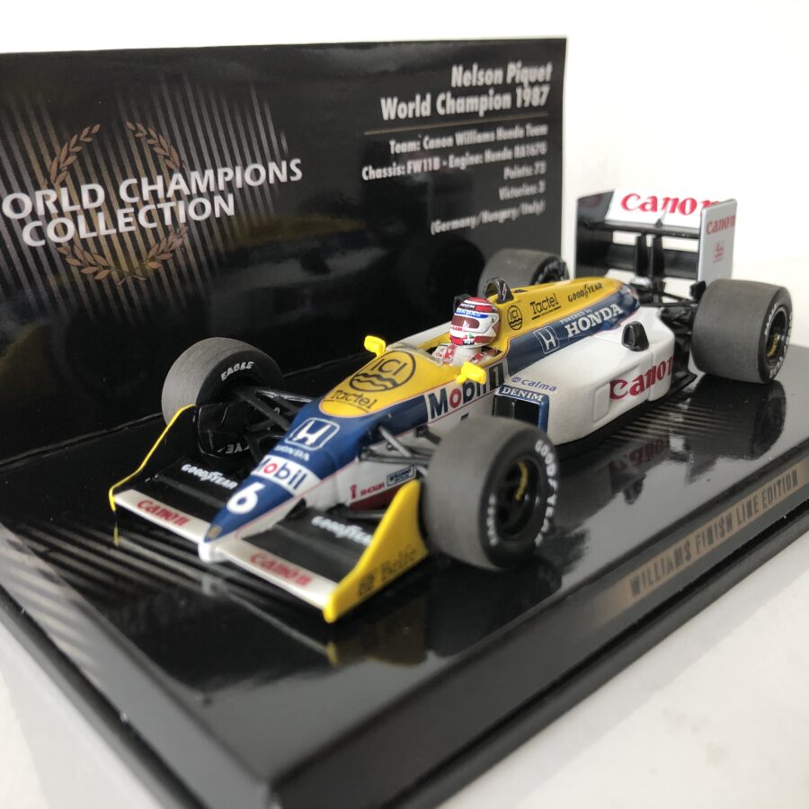 1987 Nelson Piquet | Canon Williams Honda FW11B | Minichamps 1:43 | World Champion | SOLD ON CLASSICTRAX.CO.UK from the Sports Car Racing Flags store collection.