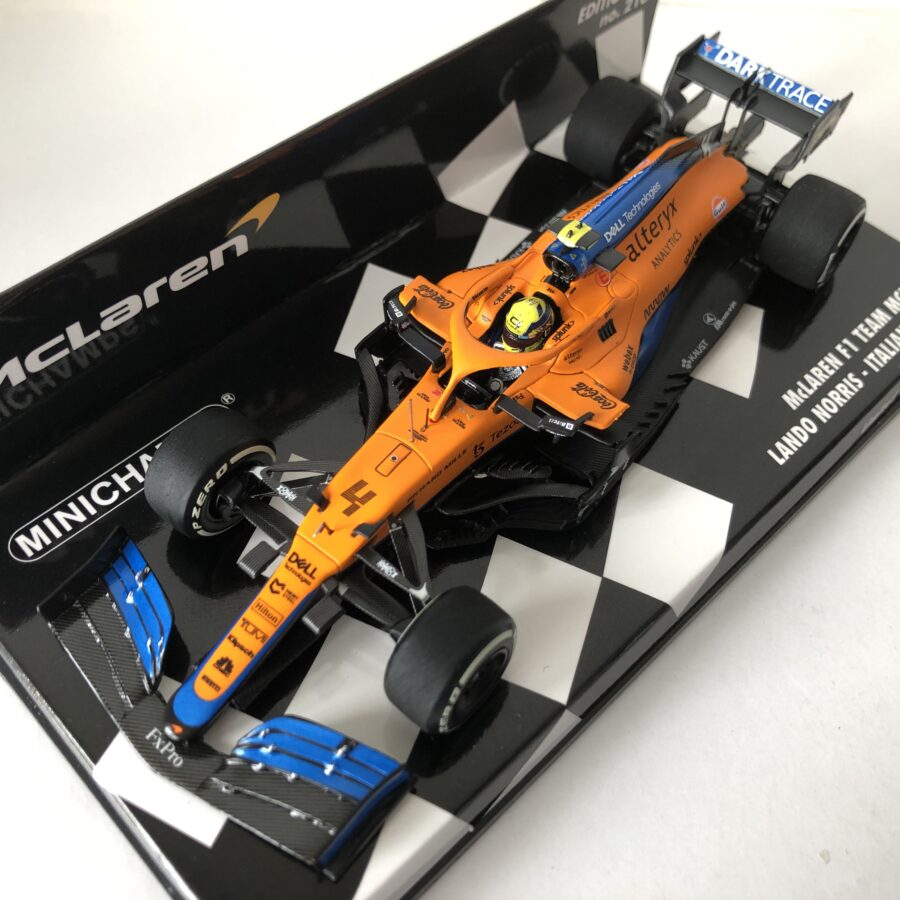 2021 Lando Norris | McLaren F1 Team MCL35M | Minichamps Resin 1:43 | Italian GP from the Sports Car Racing Flags store collection.