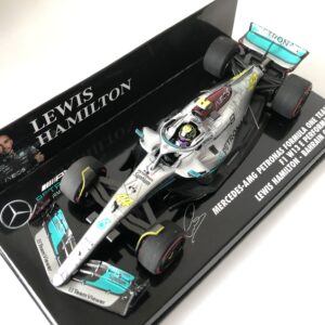 2022 Lewis Hamilton | Mercedes AMG Petronas W13 E Performance | Minichamps Diecast 1:43 | Bahrain GP from the Sports Car Racing Car Parts store collection.