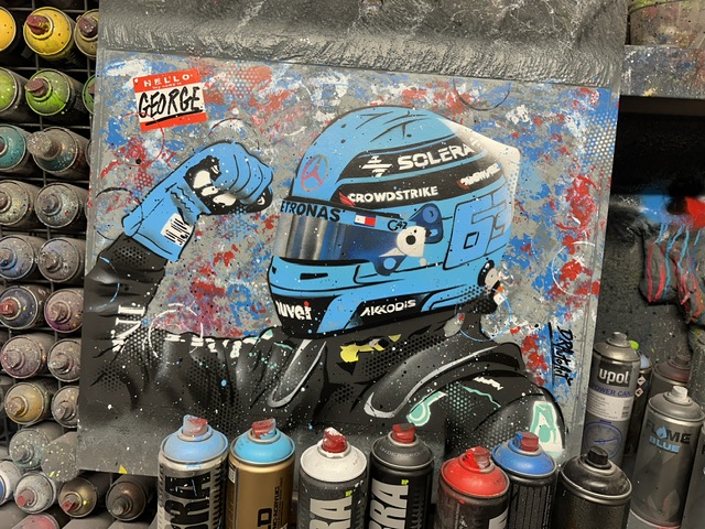 George Russell 2024 - Graffiti Painting from the Formula 1 Memorabilia store collection.