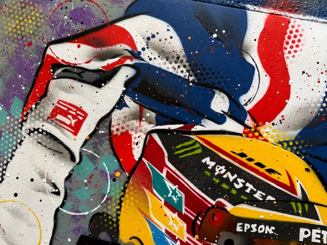 Lewis Hamilton, 2015 - Graffiti Painting from the Lewis Hamilton store collection.