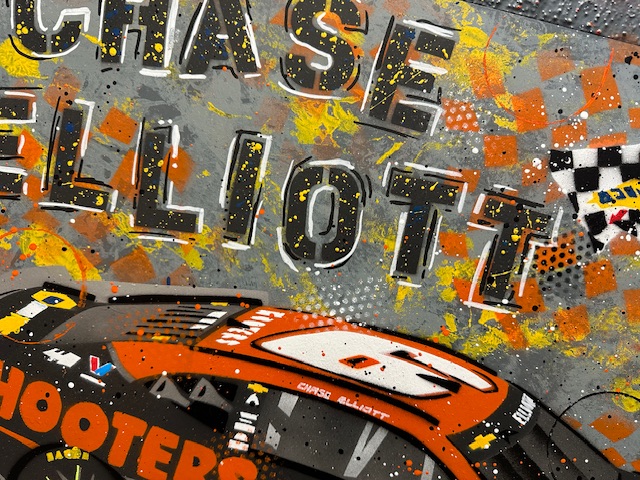 Chase Elliott, NASCAR 2024 - Graffiti painting from the Sports Car Racing Art store collection.