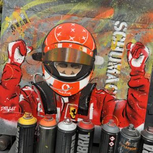 Michael Schumacher, win - Graffiti painting Sports Car Racing Fine Art Originals by DRAutoArt