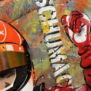 Michael Schumacher, win - Graffiti painting Race Car Wall Art by DRAutoArt