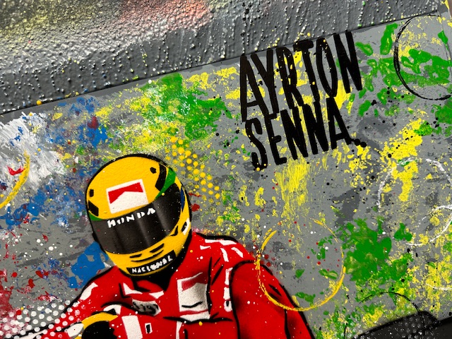 Mansell X Senna - Graffiti painting from the Ayrton Senna store collection.