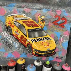 Joey Logano, NASCAR 2024 - Graffiti painting from the Race Car Wall Art store collection.