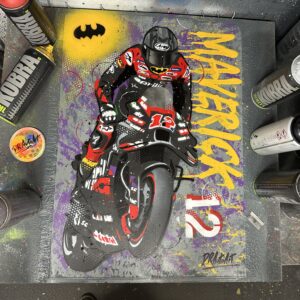 Maverick Vinales, 2024 - Graffiti painting from the Sports Car Racing Canvas store collection.