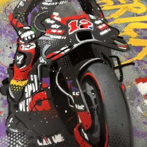 Maverick Vinales, 2024 - Graffiti painting from the Sports Car Racing Fine Art Originals store collection.