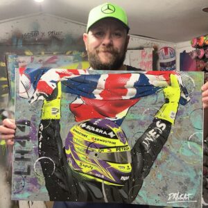 Lewis Hamilton, Silverstone 2024 - Graffiti Painting from the Sports Car Racing Canvas store collection.