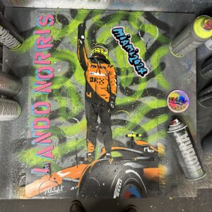 Lando Norris, Miami win 2024 - Graffiti Painting from the Sports Car Racing Canvas store collection.