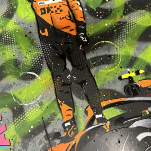 Lando Norris, Miami win 2024 - Graffiti Painting from the Sports Car Racing Canvas store collection.