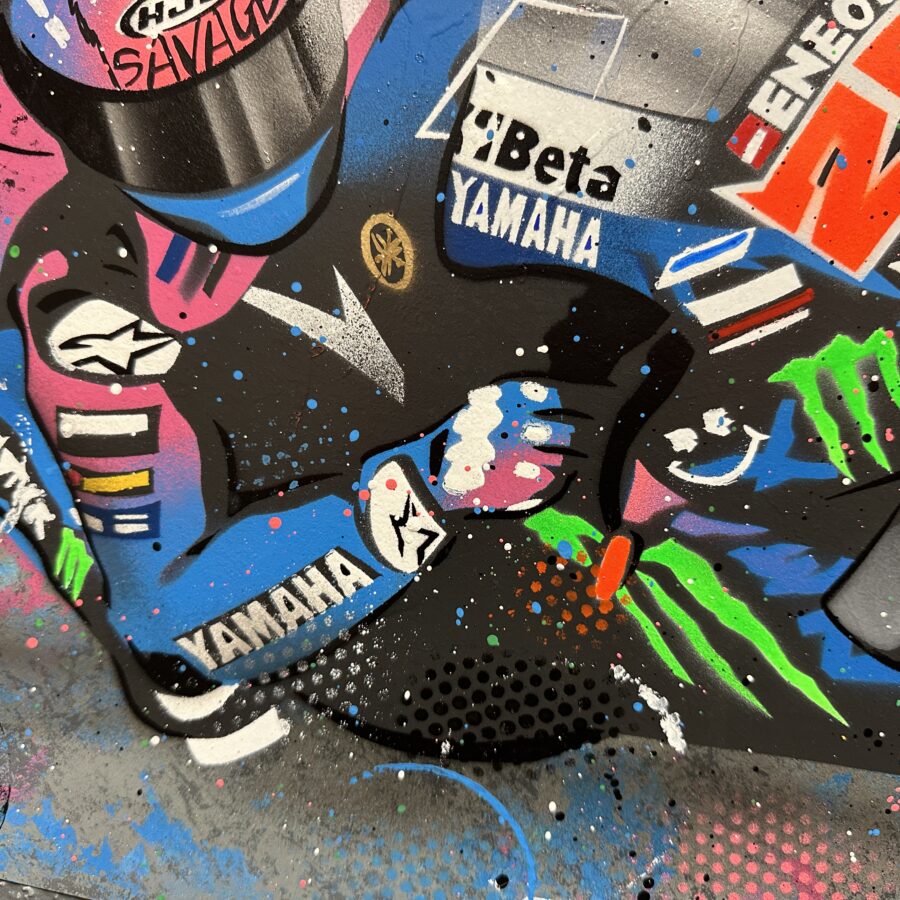 Fabio Quartararo 2024 - Graffiti painting from the Sports Car Racing Canvas store collection.