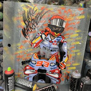 Marc Marquez, Gresini 2024- Graffiti painting from the MotoGP Memorabilia store collection.